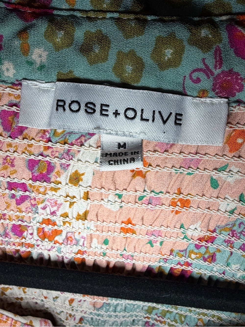 Rose + Olive Multicolor Floral Patchwork Blouse - Picture 7 of 7